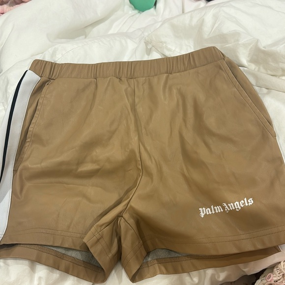 Palm Angels Womens Faux Leather Track Shorts - Picture 2 of 3